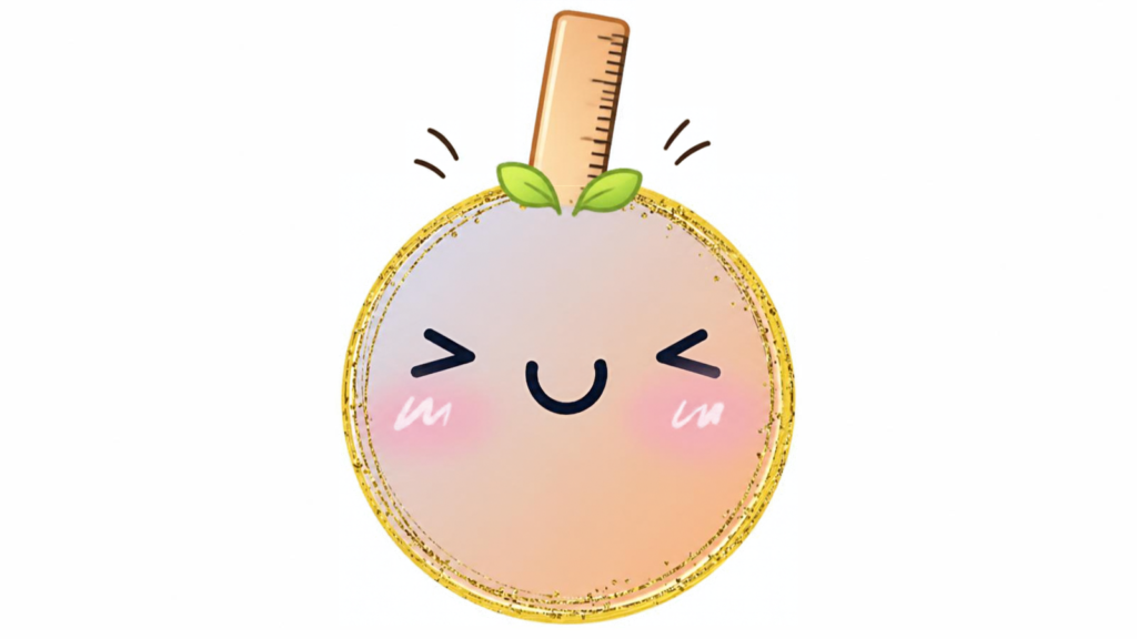 頭から物差しが生えてきた、まんまるのわたし