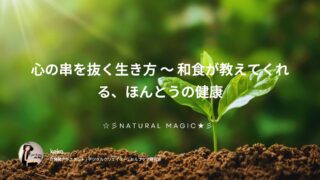 心の串を抜く生き方 〜 和食が教えてくれる、ほんとうの健康