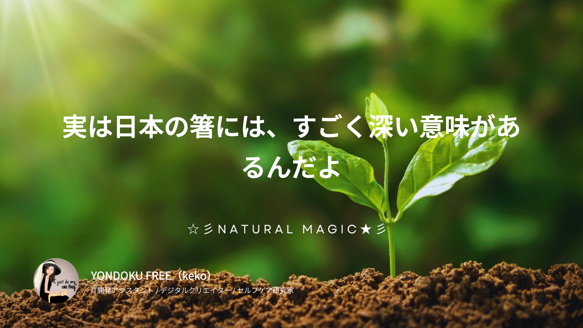 実は日本の箸には、すごく深い意味があるんだよ