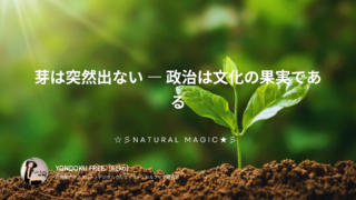 芽は突然出ない ― 政治は文化の果実である