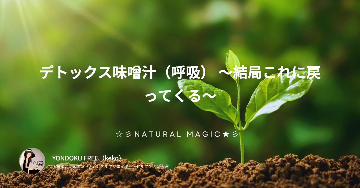 デトックス味噌汁(呼吸) 〜結局これに戻ってくる〜